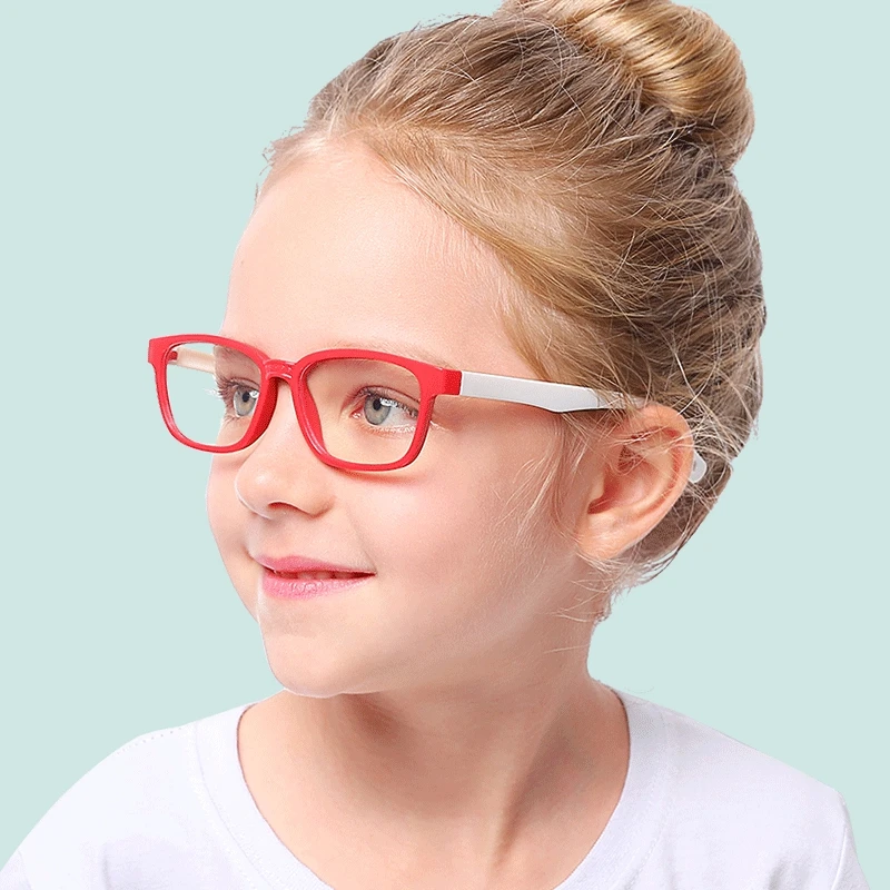 

Blue Light Glass Computer tr90 Silicone Filter Kids Children Girl Daughter Protection Blocking Anti Eyeglasses, Any color is available