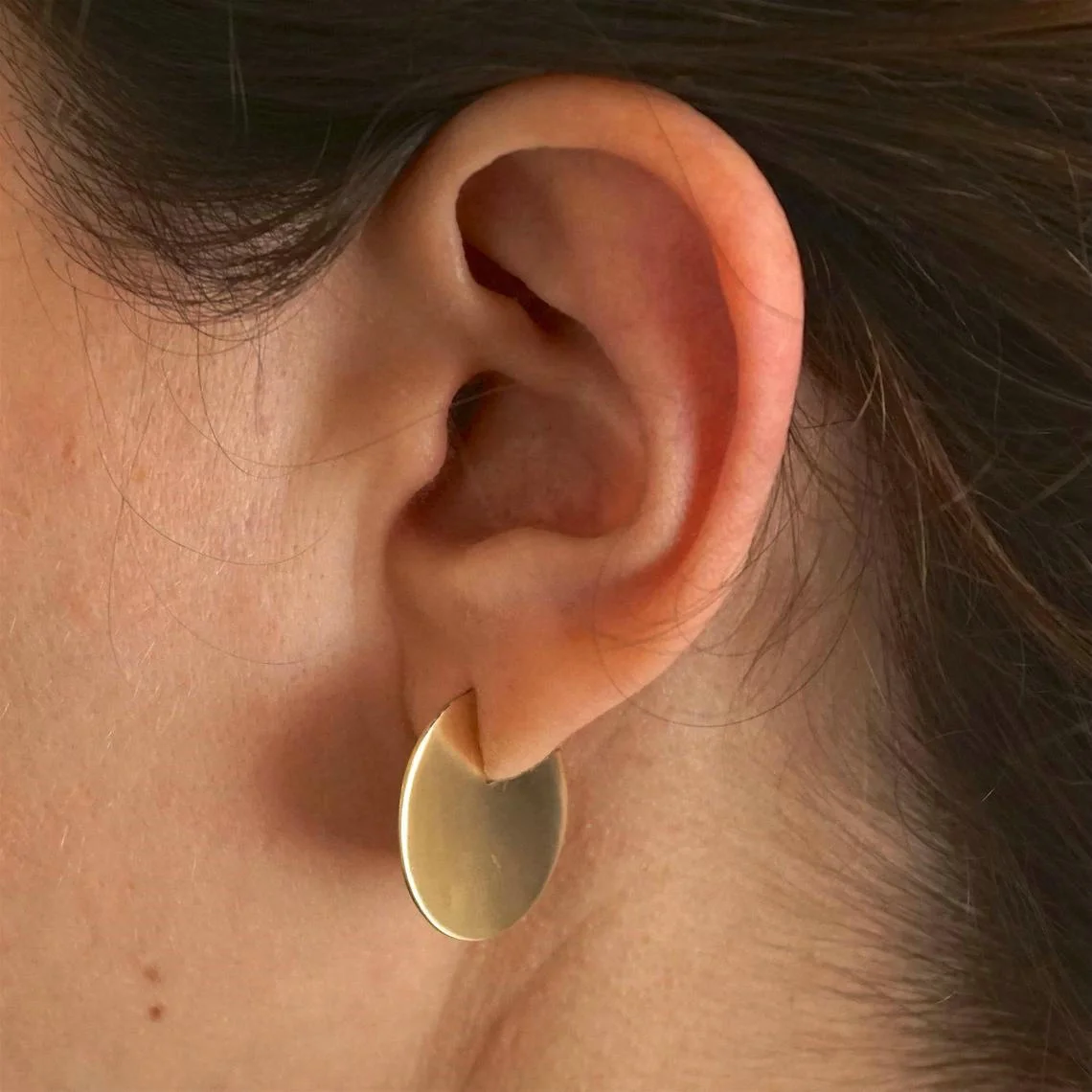 

R.Gem. Hot Selling Large Unique Sterling Silver Post Minimal Circle Stud Earrings, Gold, silver