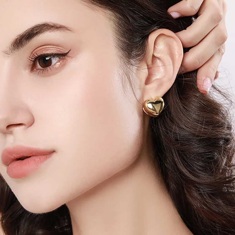 

High polishing simple design statement earring gold korean earrings for women 2021