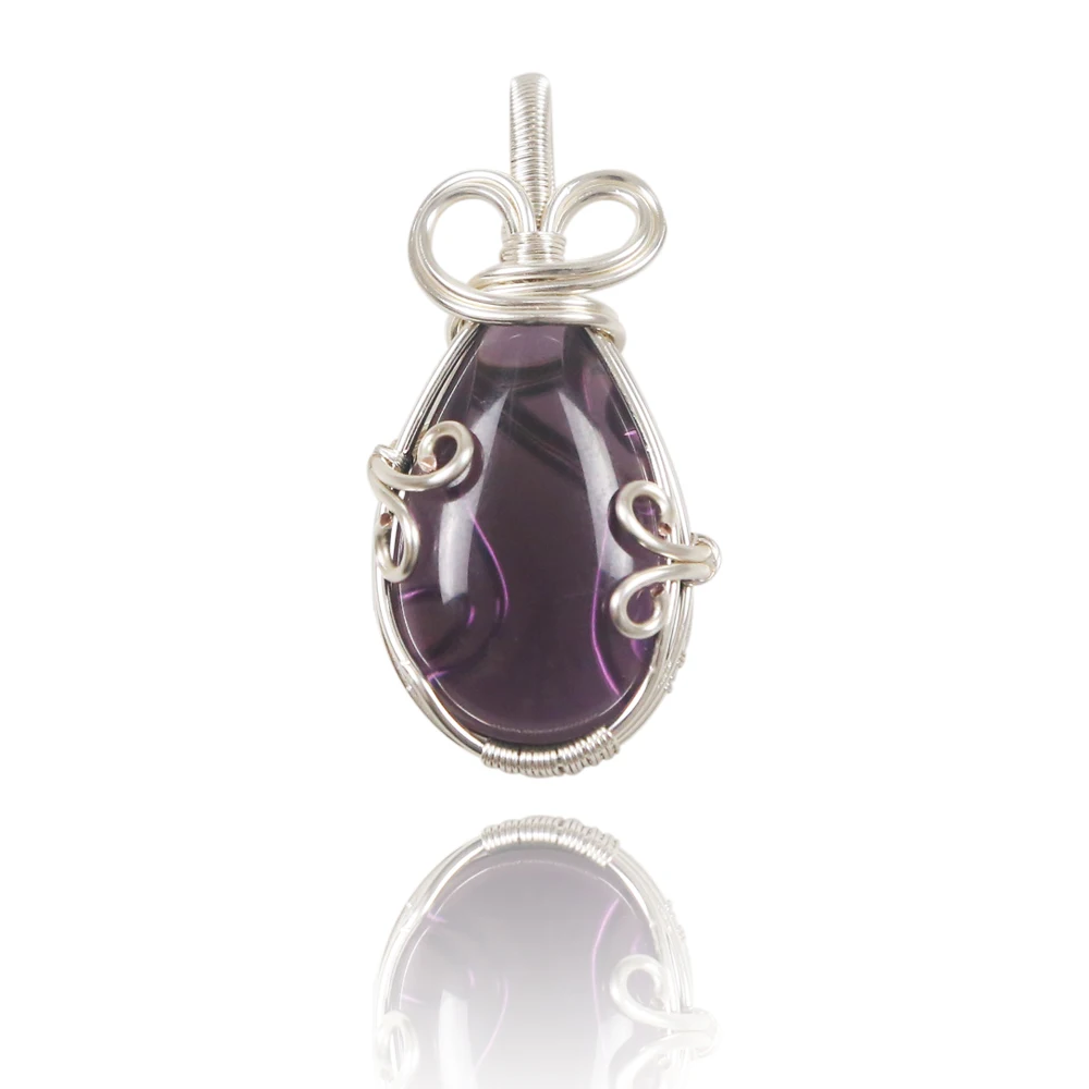 

Handmade Amethyst Wire Wrap Pendants For Necklace Jewelry Making, Picture