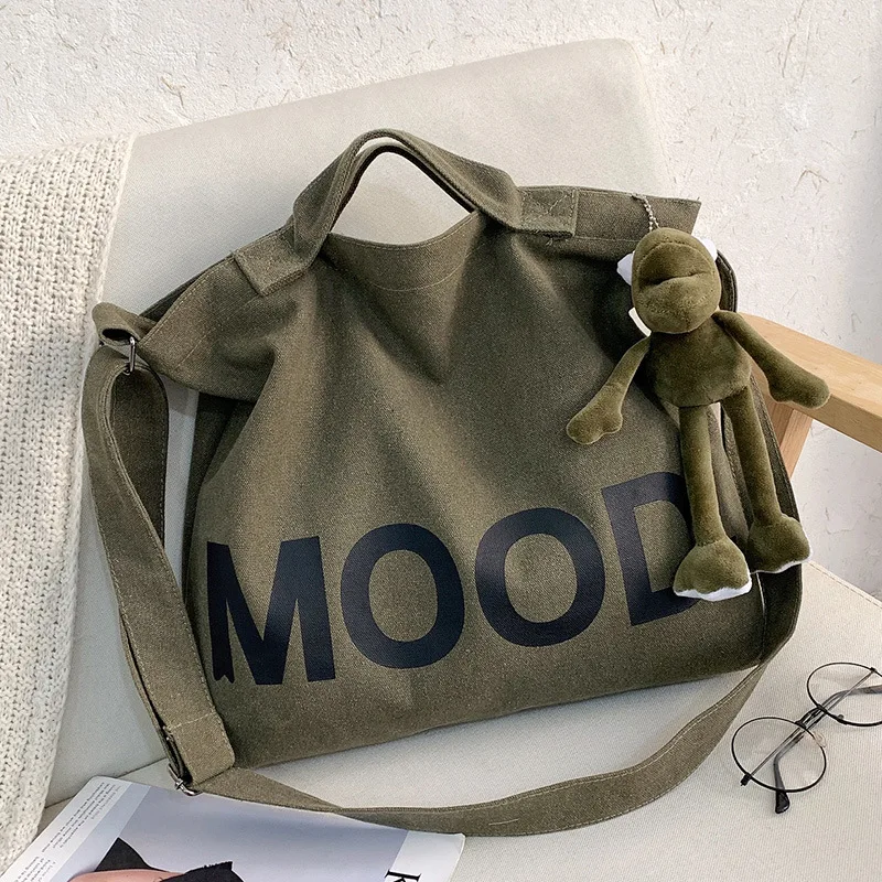 

Shoulder Bag toto bag with canvas fabric and waterproof fror man and woman large capacity with customized logo
