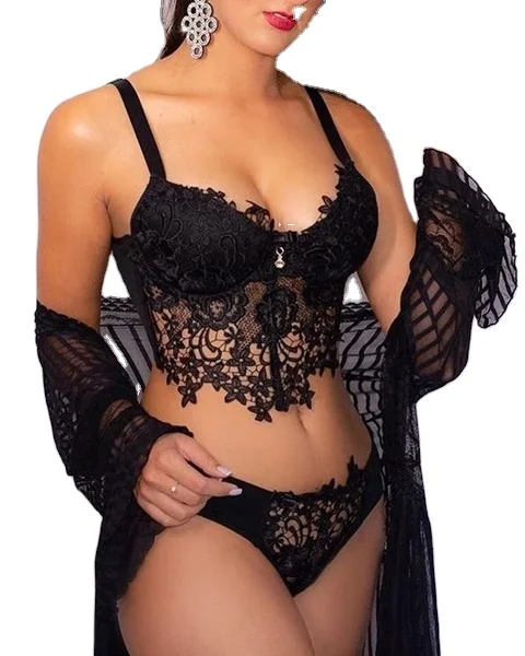 

Valentines Day Lingerie Hot Transparent Black Plus Size Women Sexy Lenceria Lingeries Set