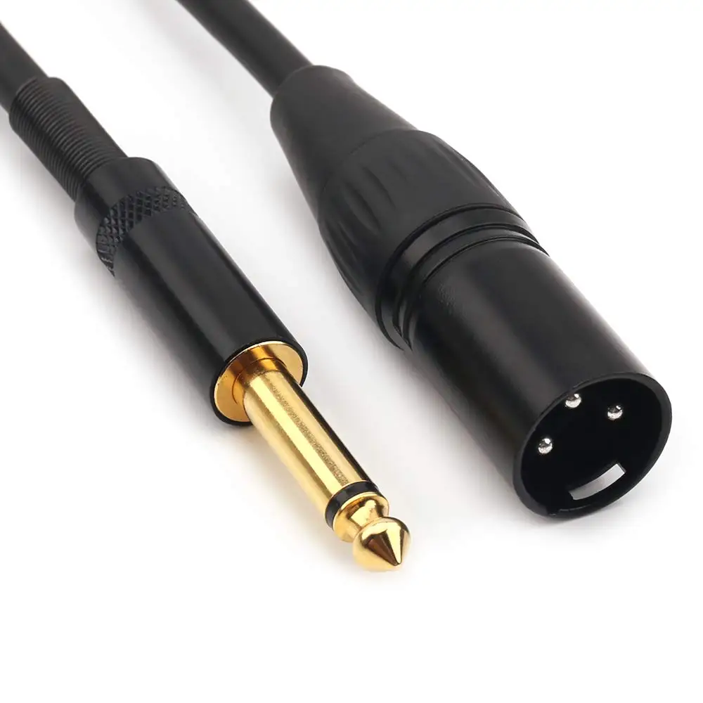 
6.35mm TRS Male to 3 PIN XLR Male Balanced Cable Black 6ft 