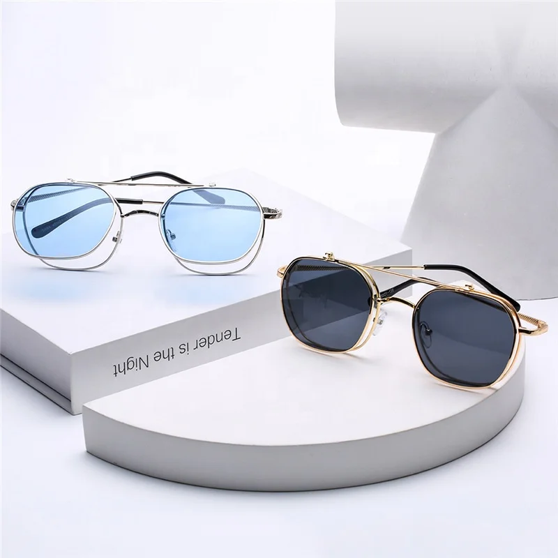 

Custom Metal Flip Retro Classic Sunglasses Mens River Vintage Steampunk Hip Hop Women Men Shades 2022 Sun Glasses, 6 colors