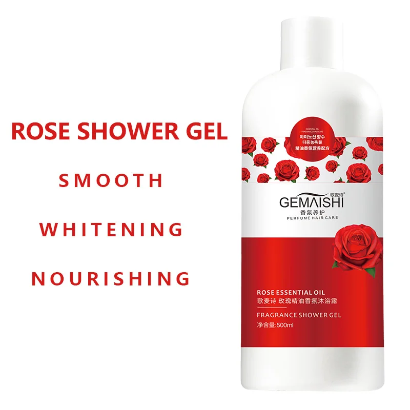 

500ml rose essential oil moisturizing whitening refreshing perfumed body wash