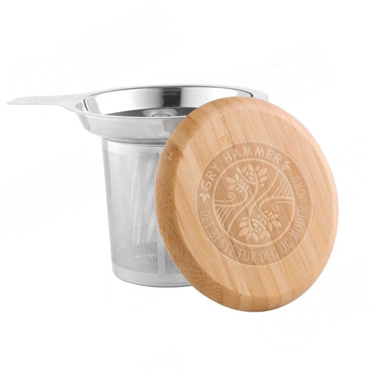 

Tea Infuser Basket Stainless Steel Tea Filter With Bamboo Lid Tea Diffuser