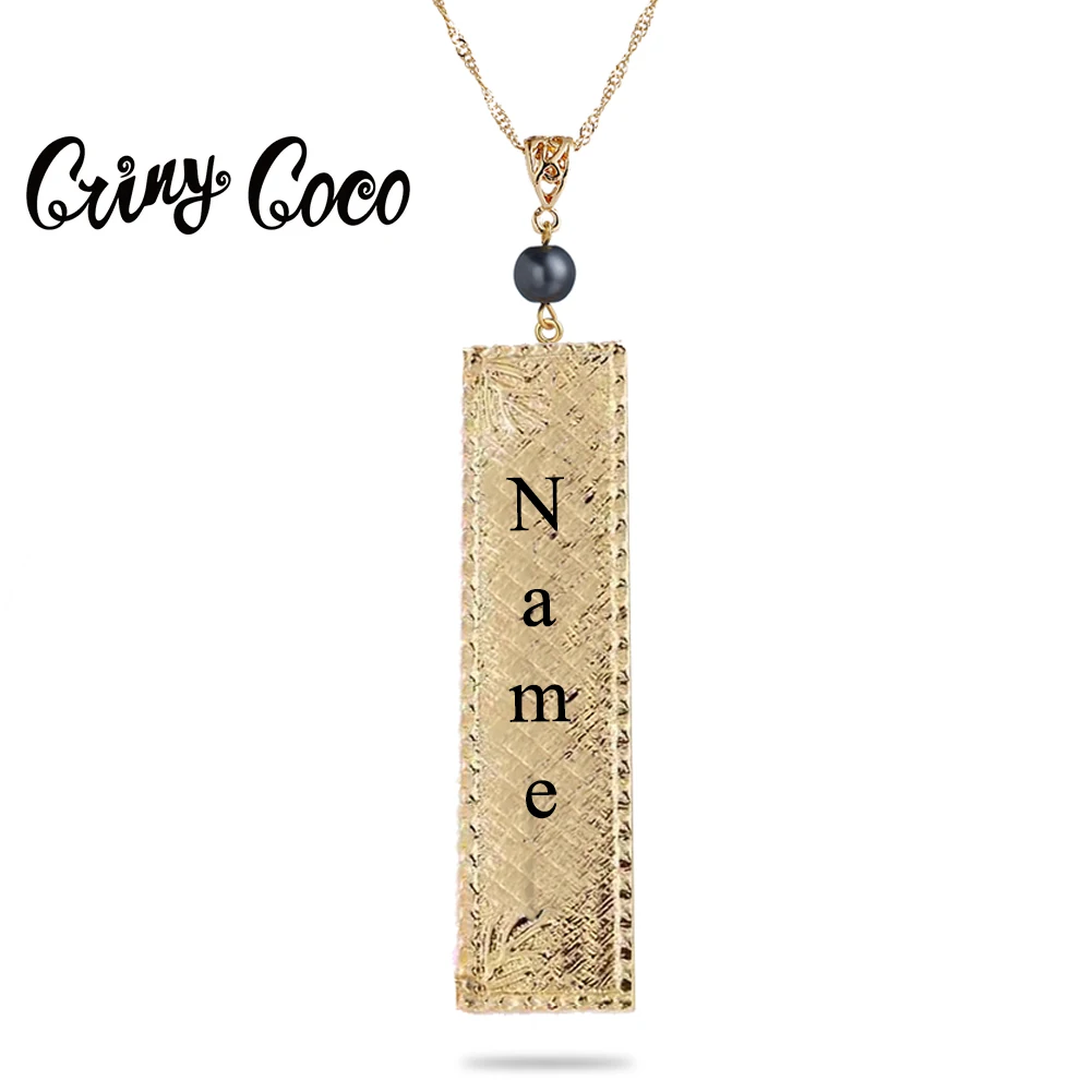 

Cring CoCo Personalized Name Necklace Custom Jewelry Wedding Gift New Crystal Flower Necklaces Hawaiian Pendants For Women