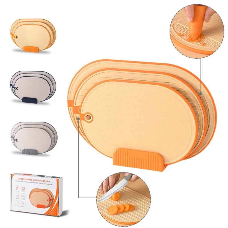 

wholesale custom logo kitchen tool 3pcs chopping board set plastic cutting board