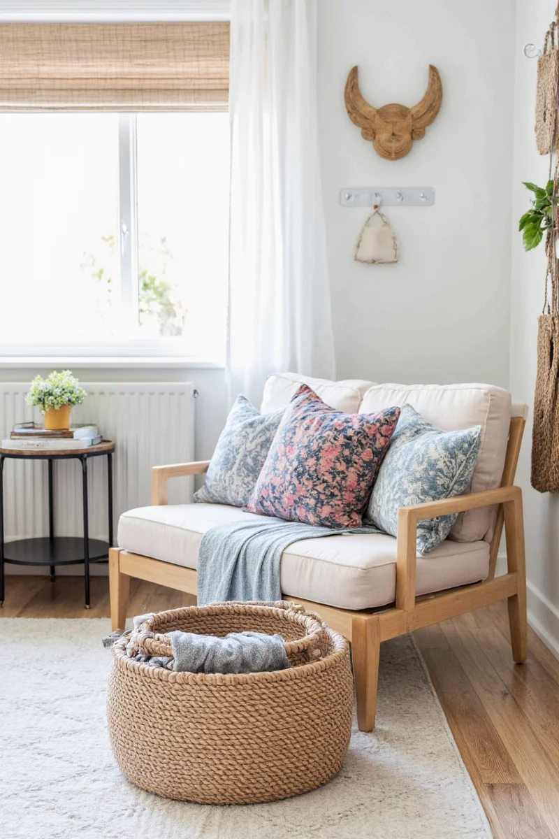 Kid-safe area rug with playful design