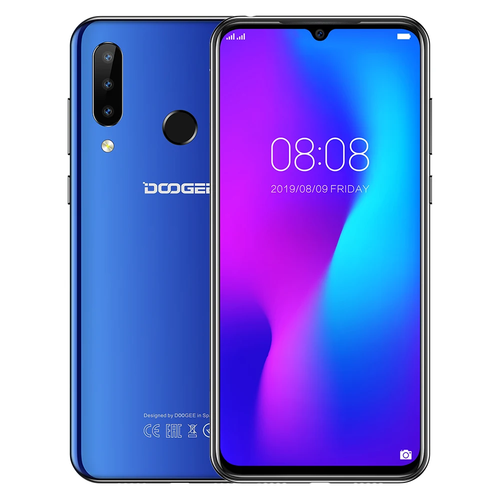 

Water-drop Screen 6.3 inch smartphone Doogee N20 4GB+64GB/16MP+8MP+8MP 4350mah cheap high quality Android 9.0 4G mobile, Black,purple