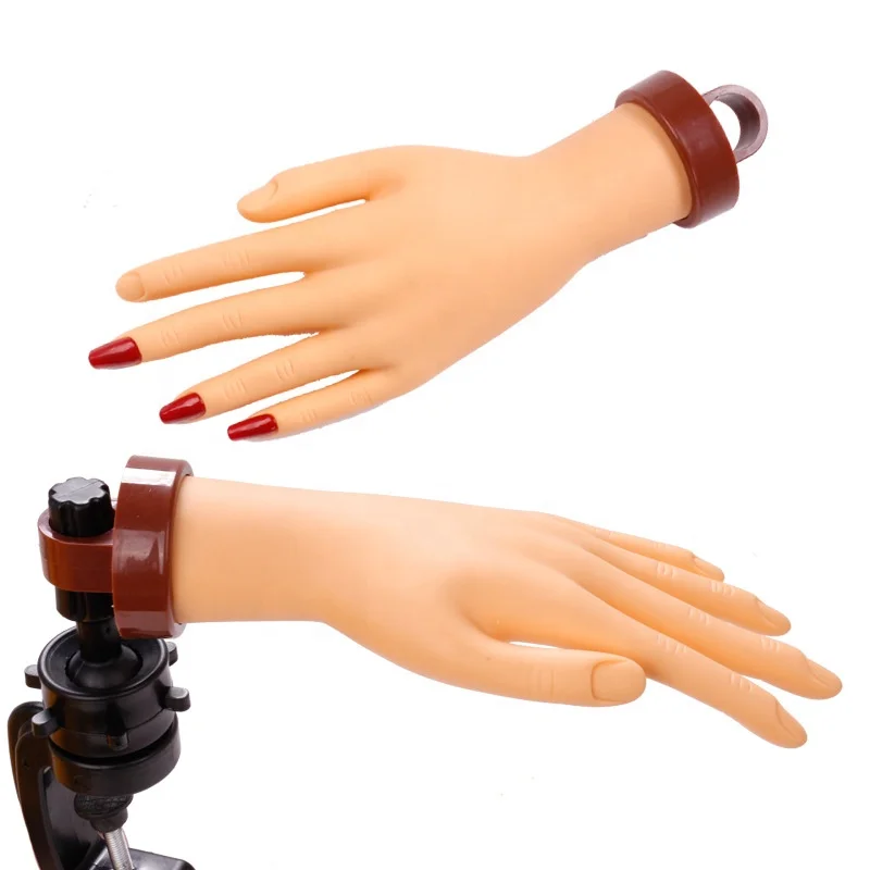 

BQAN Silicone Trainning Fake Hand Model Nail Silicone Practice Hand with holder, Customized color