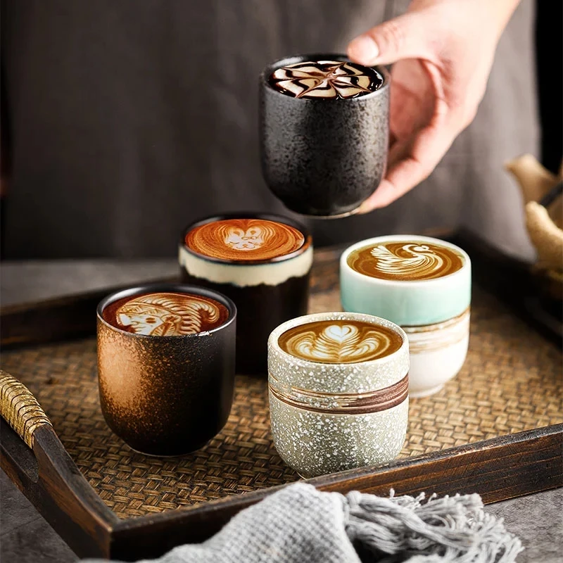 

Hot Sale Japanese Style Glaze Ceramic Coffee Cups & Coffee Mugs without Handle, Customized colors acceptable