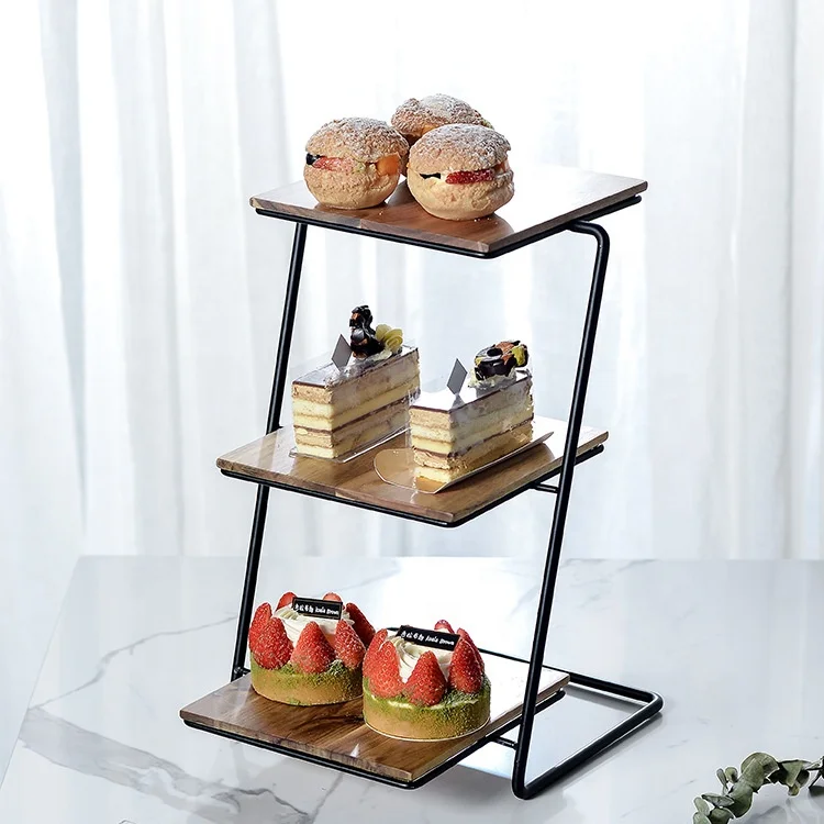 

Hot sale wooden bread cake stand food display stand cabinet display stand
