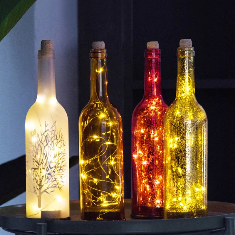 wine cork bottle lights stopper copper wire string/battery led wine bottle cork lights