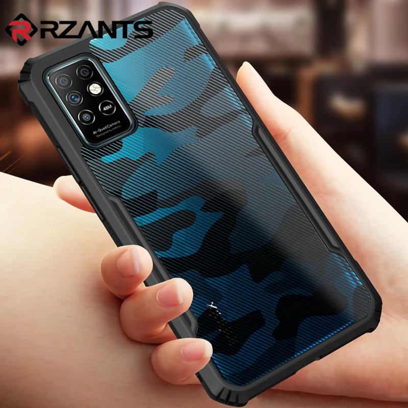 

Rzants For Infinix Note 8 / 8i Case Hard [Camouflage Beetle] Hybrid Shockproof Slim Crystal Clear Cover Double