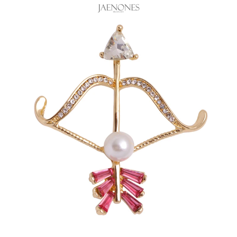 

JAENONES High End Design Custom Rhinestone Pearl Designer Inspired Brooch Heart Shaped Brooch For Women