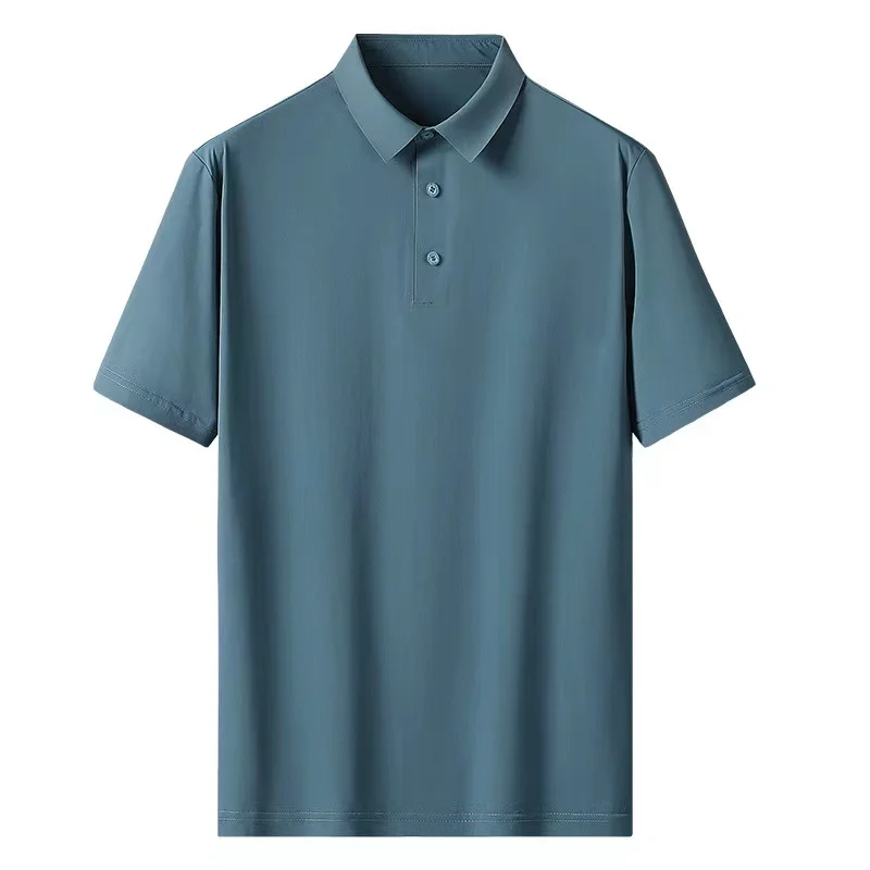 

Cold Feeling New Mens Casual Polo tshirt Men Short Sleeve High Quantity Elastne Polo tshirt, Black/blue/pink/grey