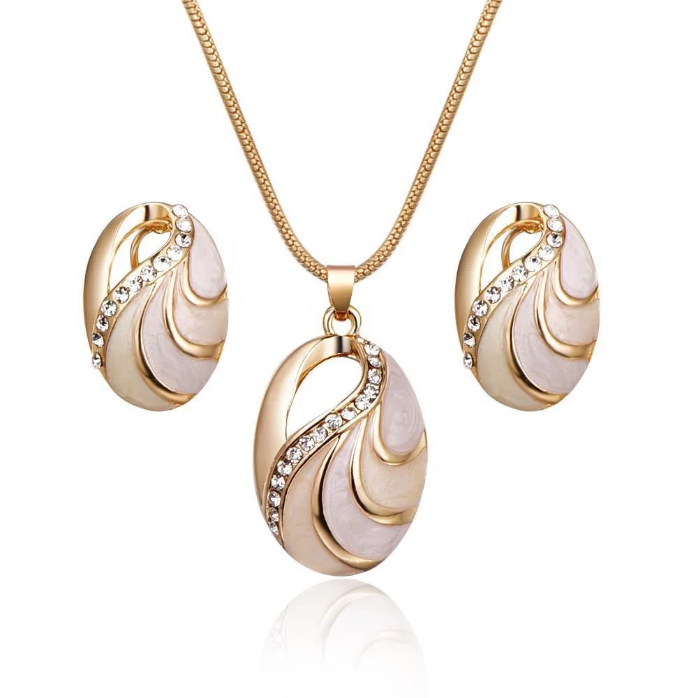 

2020 Christmas new fashion Turtle shell necklace and earring women wedding jewelry set, Picture