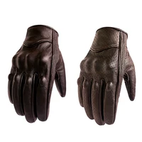 

New Brown Goatskin Touchscreen Glove For Men Touch Racing Cycling Gear Leather Motor motorbike gloves motorcycle riding gloves