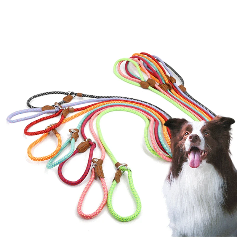 

Portable Pet Collar Traction Rope Nylon Pull Rope Pet Wear Dog Collars With Name Plate, 7color