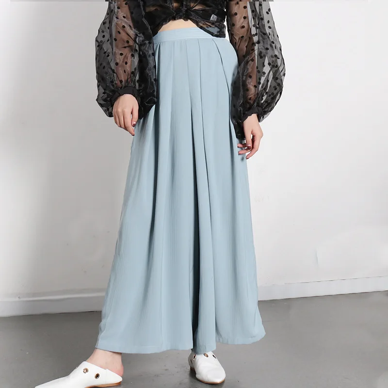 

2020 Simple design summer new fashion loose thin style temperament leisure high waist slim casual pants women