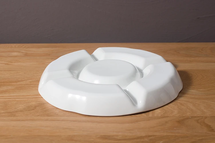 Round 5 compartments ceramic white divided dinner plate snack fruit nacho appetizer cheese serving platter tray