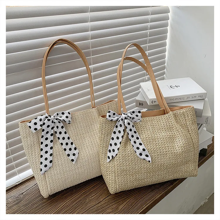 

Factory wholesale designer fashion PU zipper messenger bags women handbags ladies Straw handbags, 2 colors