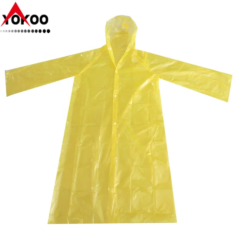 
Cheap Emergency Long PE Disposable Raincoats with sleeves and buttons for South Korea 