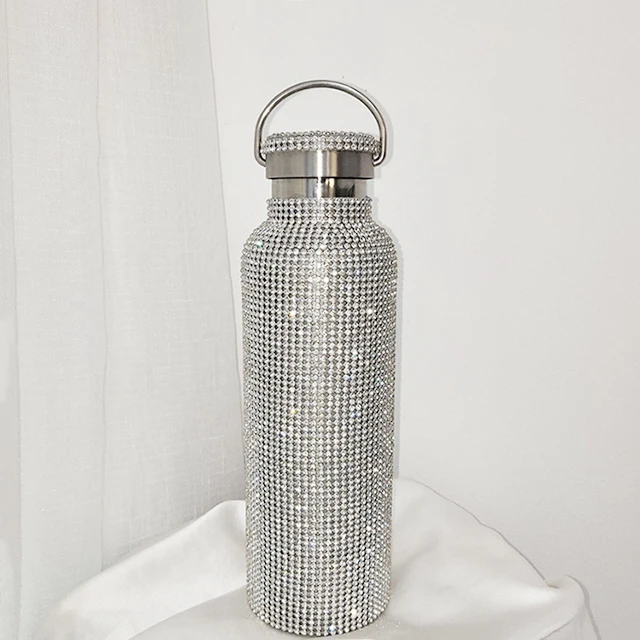 

Crystal Water Bottles 2021 New Design 500ML Stainless Steel Vaccum Thermos Insulated Rhinestone Water Bottle