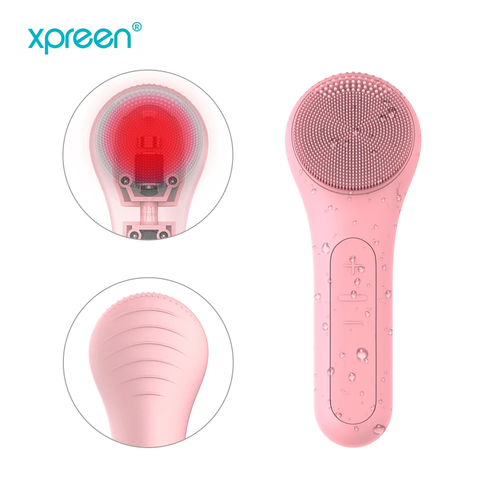 

Deep Pores Cleansing Skin Care Tools Heating Electric Face Cleanser Waterproof Silicone Facial Cleansing Brush