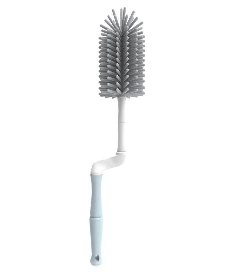 

New Design Deep Cleaning Long handle Safe Durable Silicone Milk Bottle Brush 360 Degree Silicone Baby Bottle Brush Cleaner Sets, Yellow