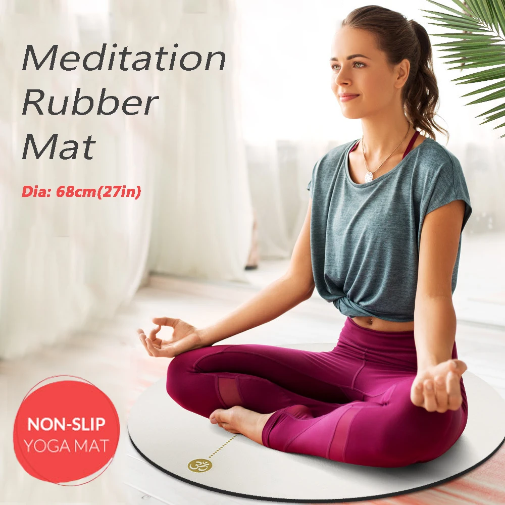 

Natural Rubber Round Non-Slip 27in PU Meditation Mat for Handstand/Hot Exercise Training Fitness Sports Yoga Mats