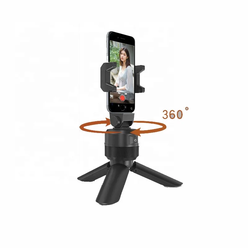 

mobile phone Holder tripod and desktop stand 360 rotation auto face object tracking rotate selfy stick Smart Shooting selfie, Black