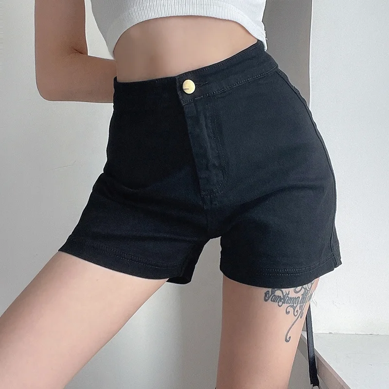 

Denim Shorts Retro Black Straight 2021 New High Waist Hip Lift Short En Jean Femm Stretch Sexy Casual Shorts Jeans For Women