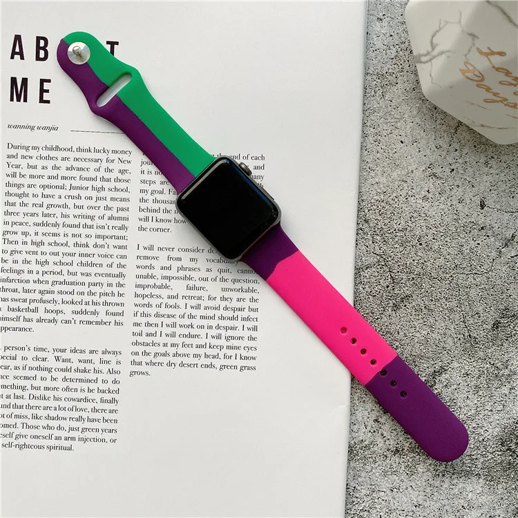 

Matching colors Watch Band for Apple iWatch Series 40/44mm Silicone Sport Smart Straps, Customized
