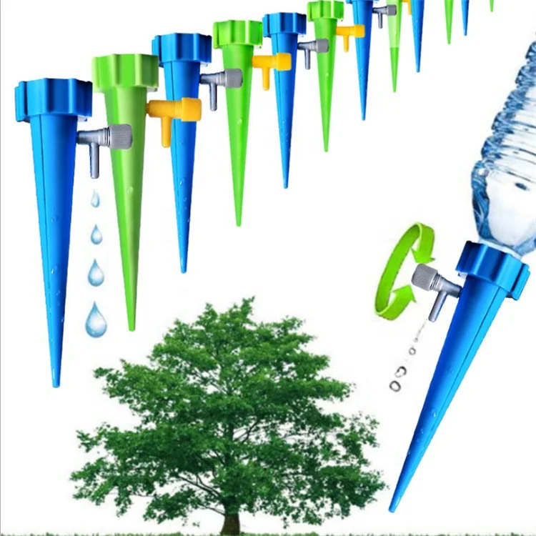

Garden DIY Automatic Drip Water Spikes Taper Watering Plants Houseplant Spike Dripper, Blue,green, the color random mix