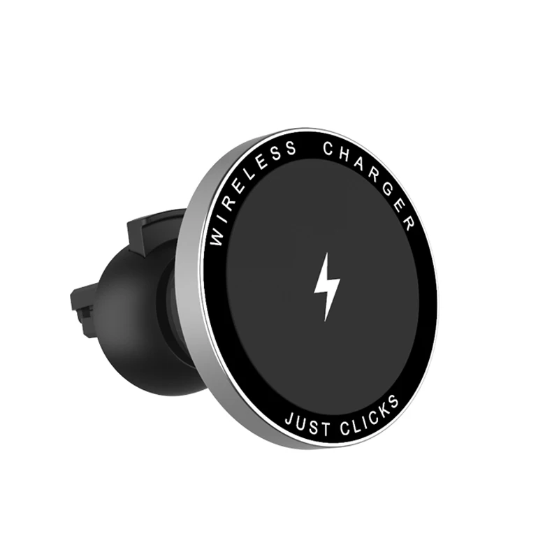 

New 15w Fast Charging Magnetic for iPhone And Android Phone Holder Vent Mount Clip Wireless Car Charger, Black/white/oem