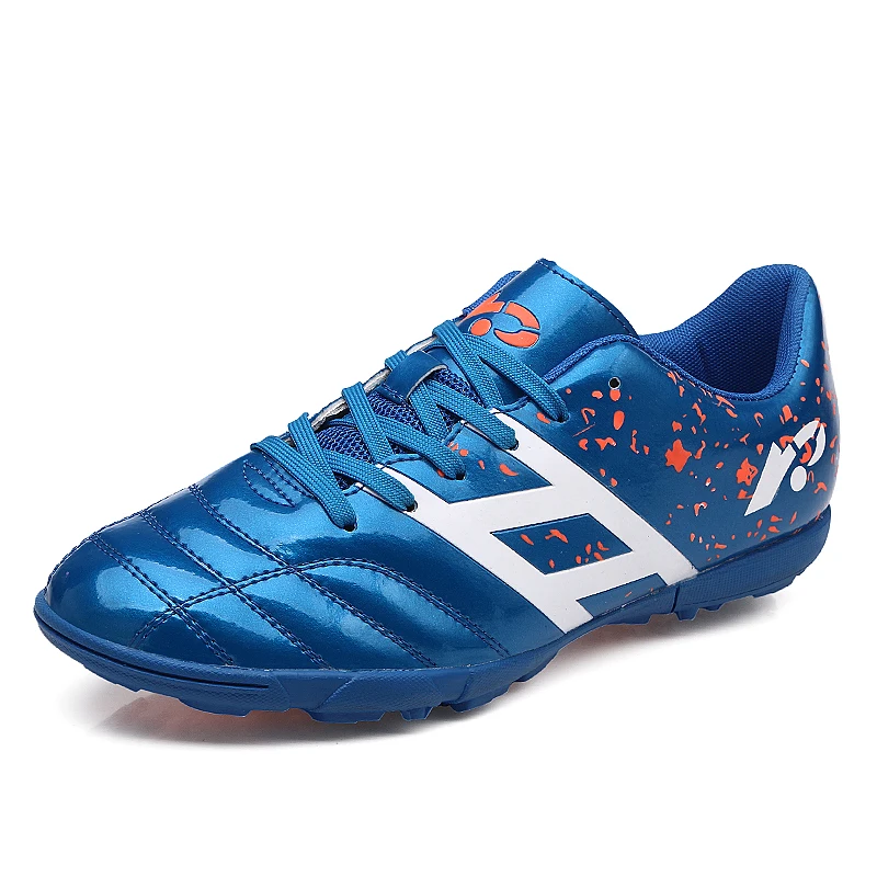 

Men's Soccer Shoes Original Turf Children's Football Boots Customized By Strength Manufacturers Men Training Futsal Sneakers, Blue,black