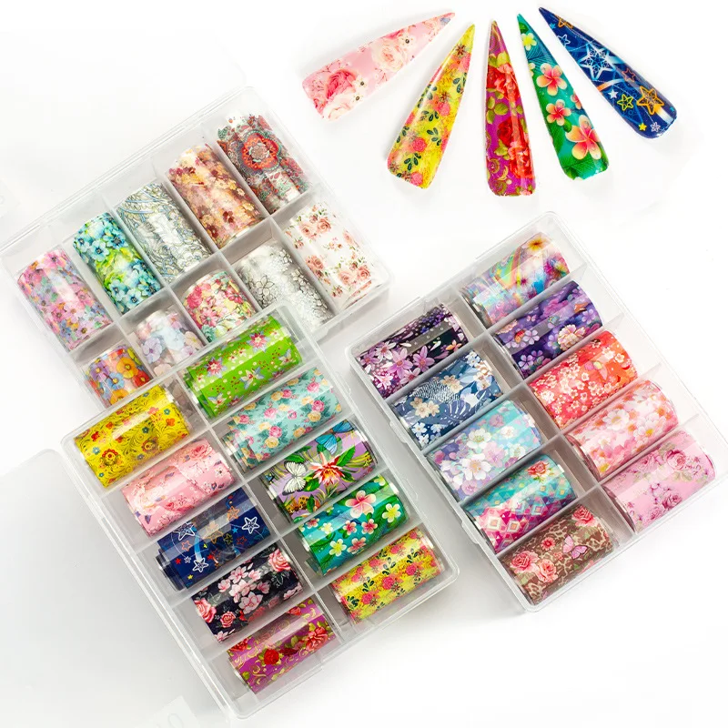 

Best Selling Nail Jewelry Spring Flower Starry Paper Transfer Paper Sticker Decorations, Picture