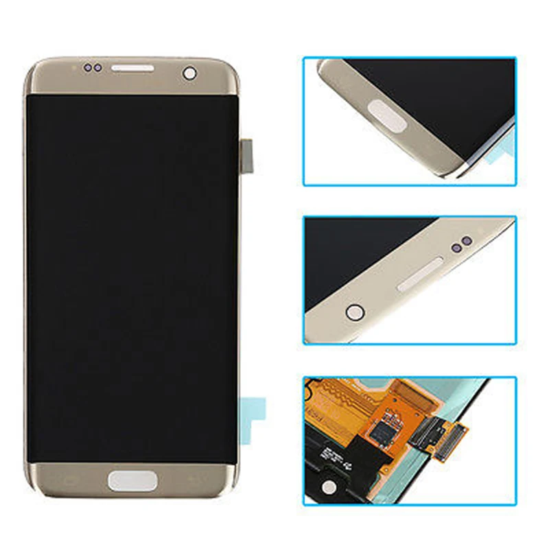 

s7edge lcd screen for samsung s7 edge lcd display touch screen assembly, Gold