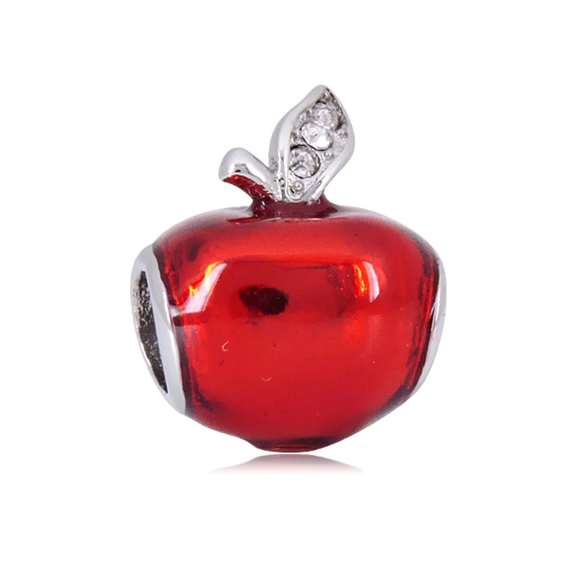 

AFXSION 2019 new wholesale Stainless Steel Jewelry Enamel Apple and Heart Charm Christmas Gift for Girl Charms Pendant, Picture