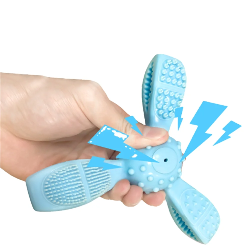 

2022 Wholesale Custom Eco Friendly Iq Training Rubber Plush Squeak Rope Interactive Toy Dog Chew Pet Toys, Blue