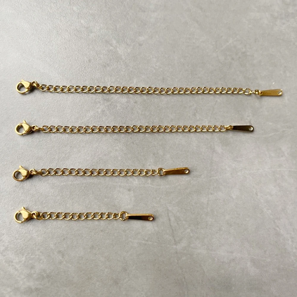 

e-Manco Extended Extension Tail Chain Stainless Steel Lobster Clasps Connector For Bracelet Necklace Jewelry Making