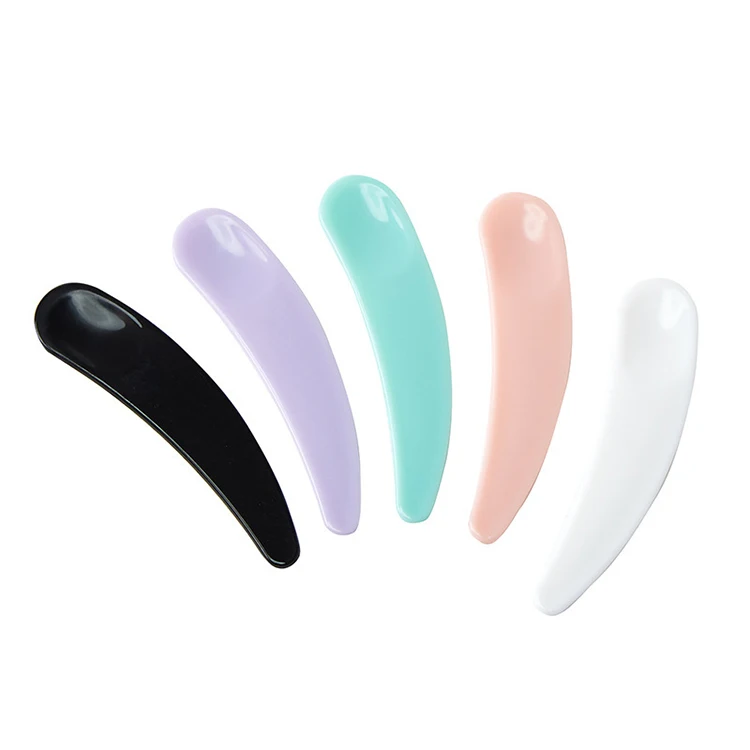 

Cosmetic spatula facial cream spoon plastic makeup facial mask spoon, White, pink, purple, black, green