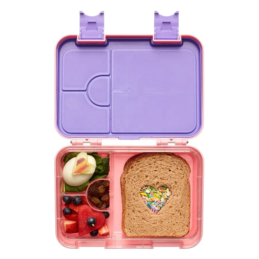 

2020 biodegradable clamshell lunch boxes cardboard modern food container 4 compartment eco bento box, Blue/green/pink/purple
