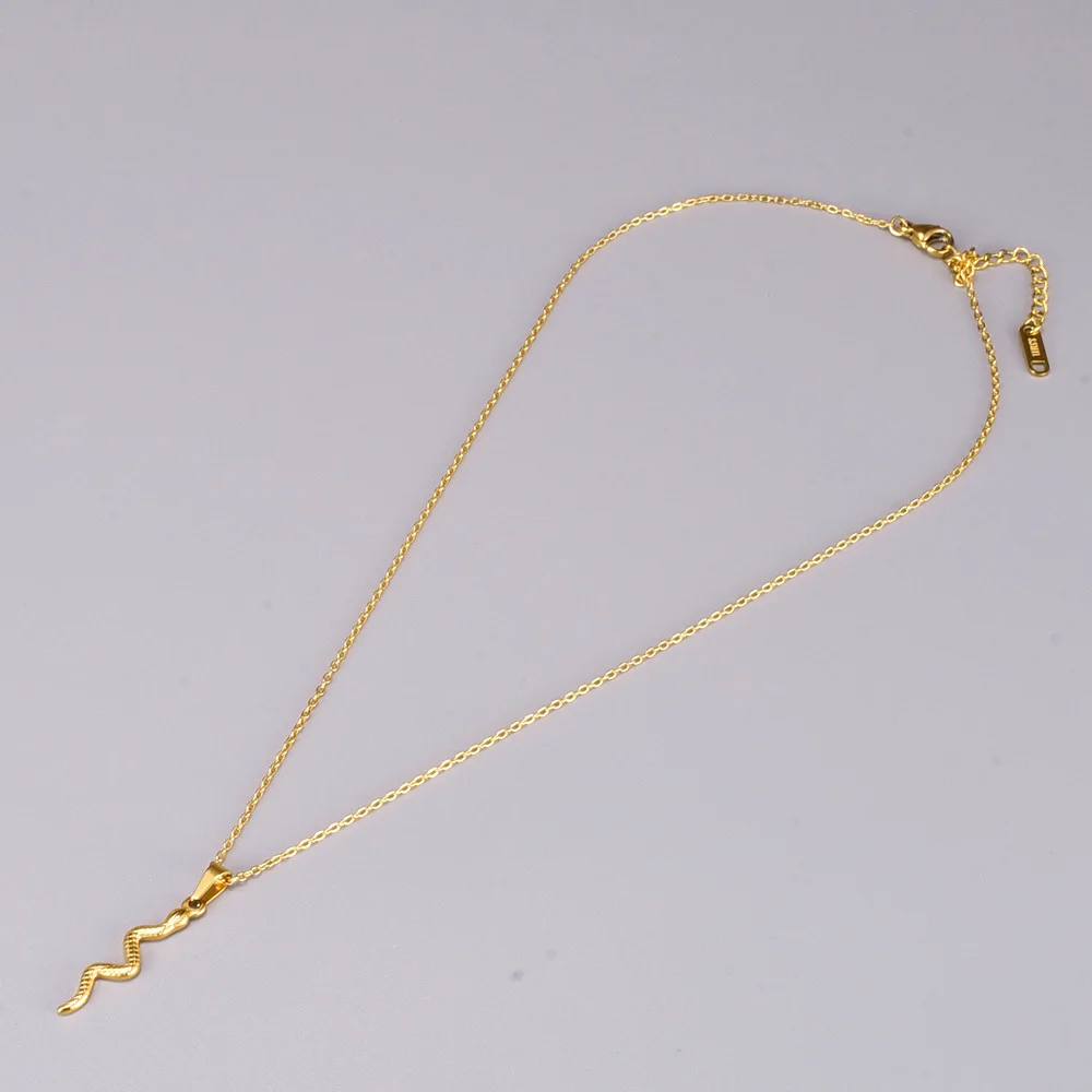 

Vintage Snake Chain Necklace Stainless Steel 18k Gold Plated Snake Necklace