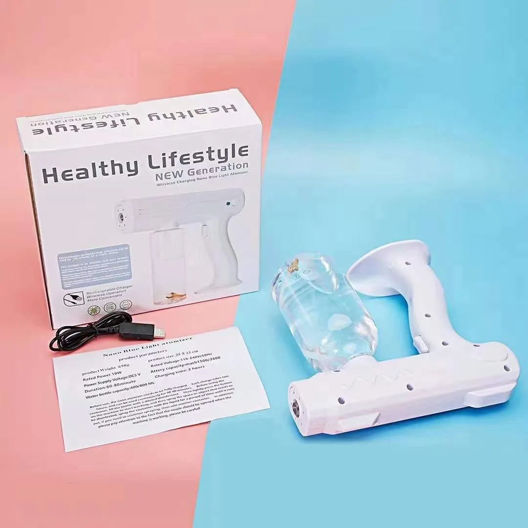 

Disinfecting portable blue ray anion nano atomizer spray gun