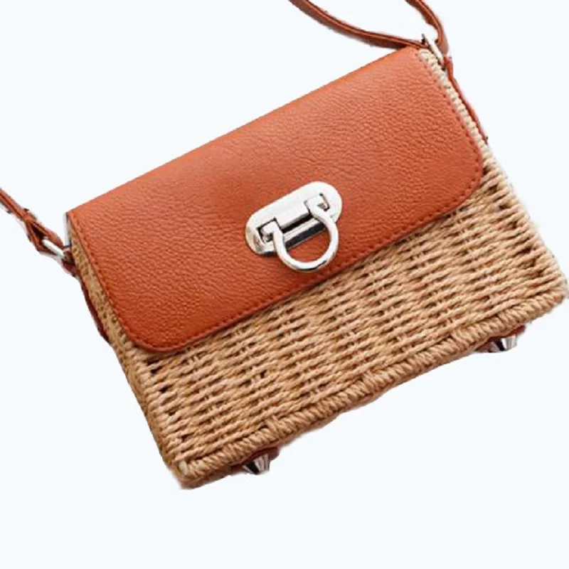 

Hot selling fashion ladies crossbody straw bag summer beach casual flap handbag, Customizable