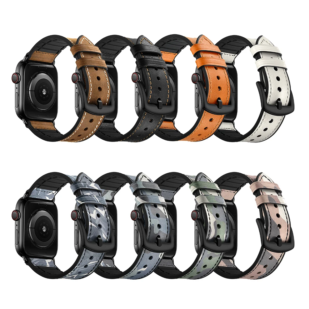 

High Quality Men Luxury Designer Genuine Leather strap For Apple iwatch 4/3/2/1, Multi colors