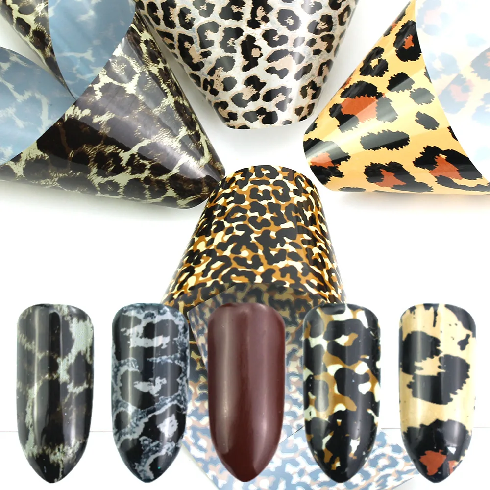 

2021 Nail Foil Transfer Sticker Leopard Pattern Decals Decoration